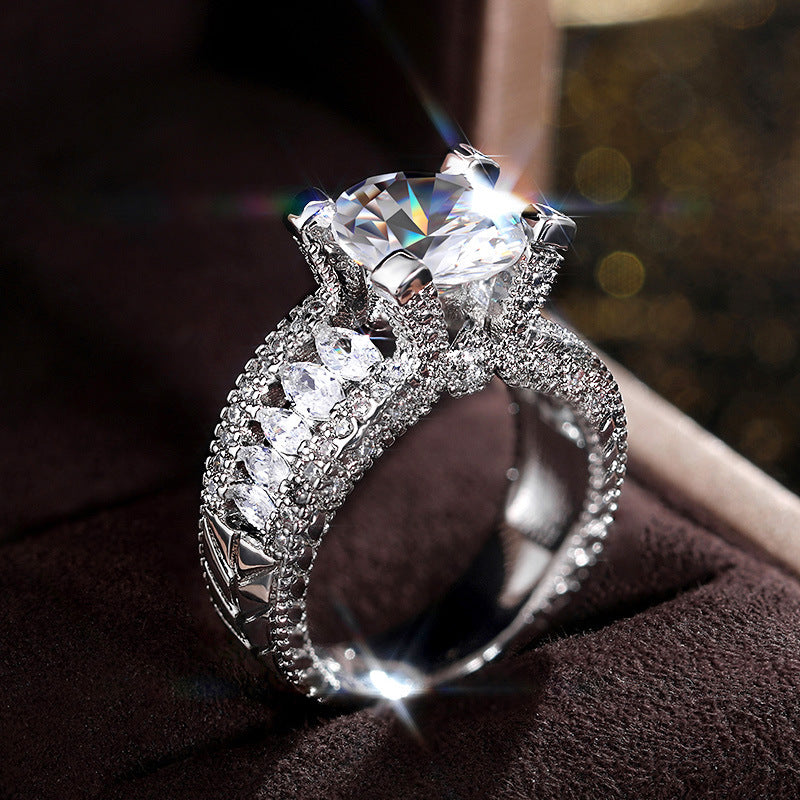 European And American Fashion Women's Copper Zircon Ring