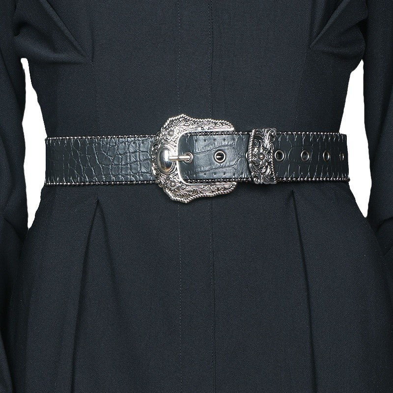 Ceinture Rétro Noire Pour Femme Ceinture Tendance