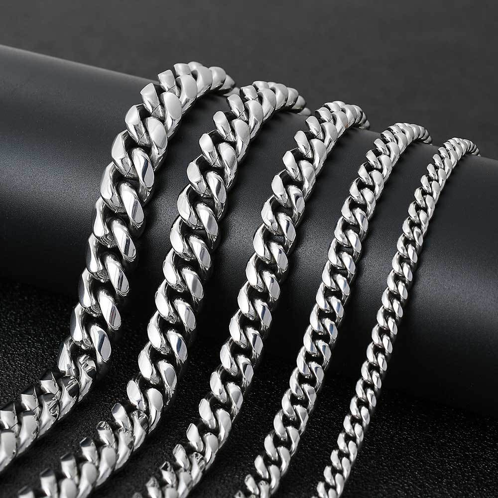 European Hip Hop Necklace Stainless Steel Round Grinding