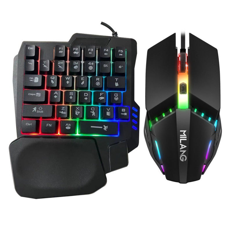 Ensemble clavier mécanique et souris à une main