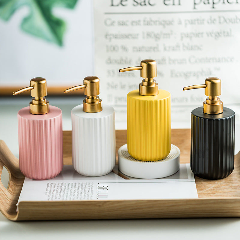 Simple Ceramic Emulsion Hand Sanitizer Shower Gel Shampoo Travel Bottle