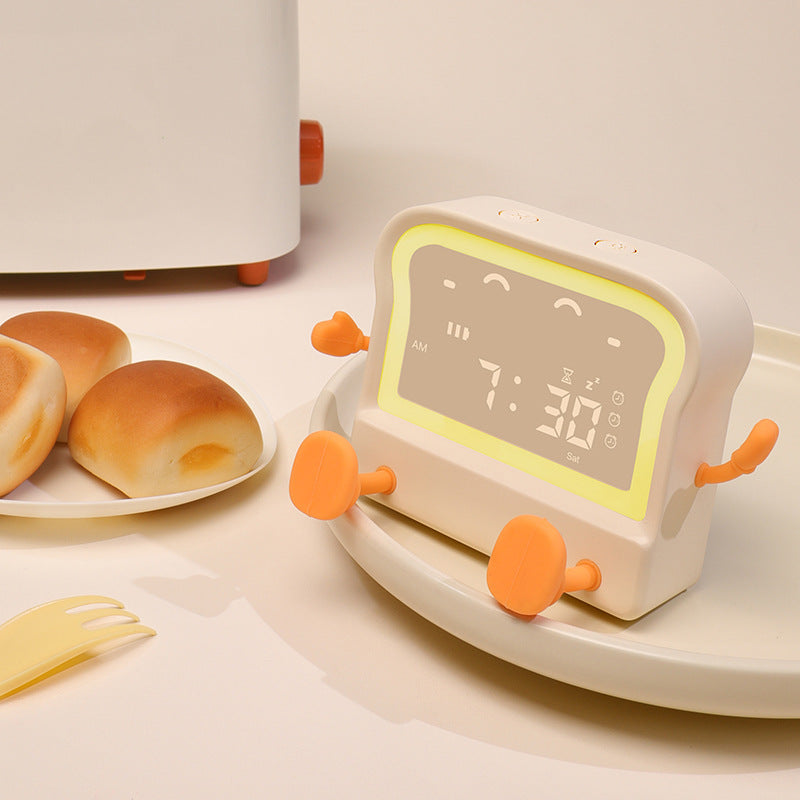 Creative Toast Small Night Lamp Electronic Alarm