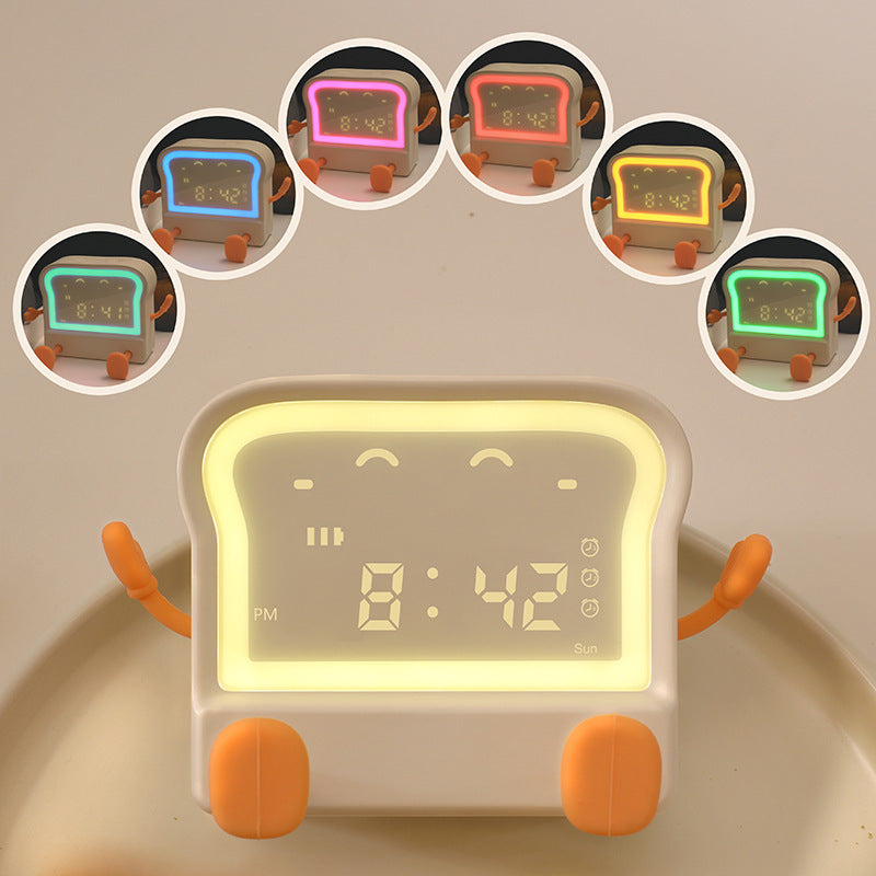 Creative Toast Small Night Lamp Electronic Alarm