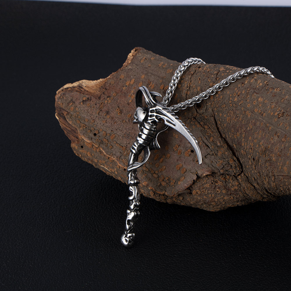 Men's Vintage Death God Titanium Steel Pendant Necklace