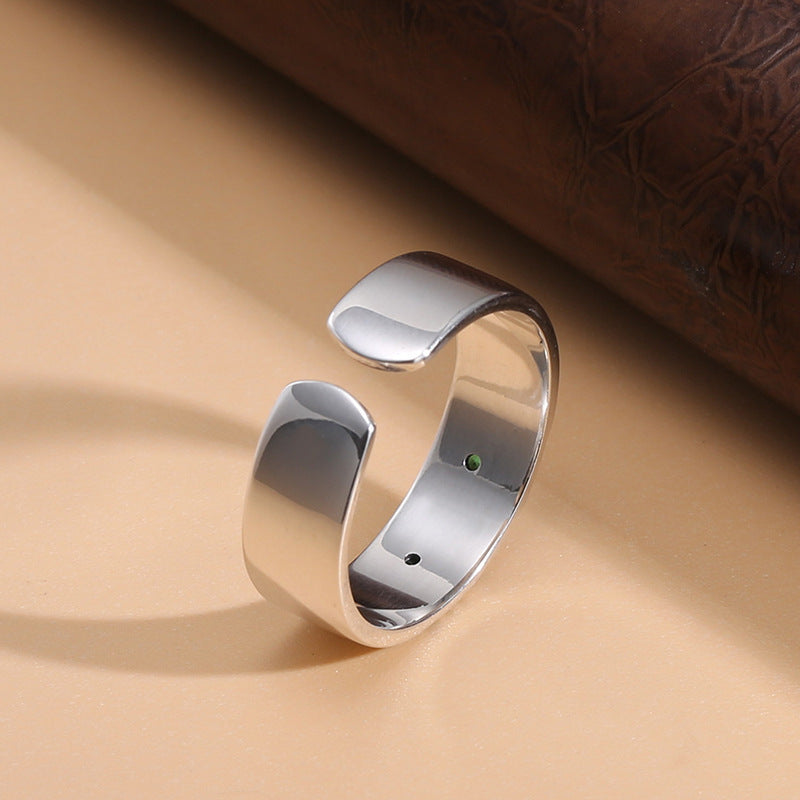S925 Sterling Silver Simple Tiger Head Ring Men And Women Fashion Korean Version Index Finger