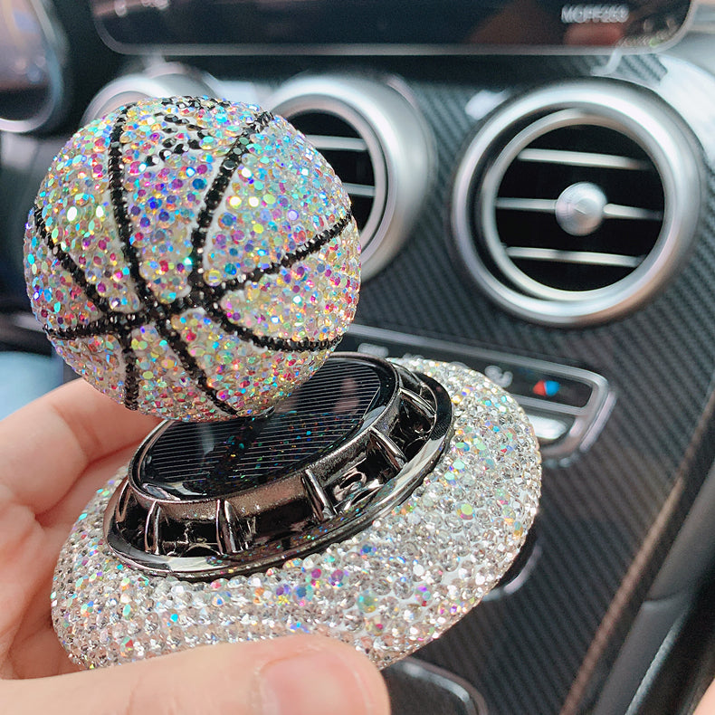 Solar Car Perfume Decoration Rotating Ball Ornament