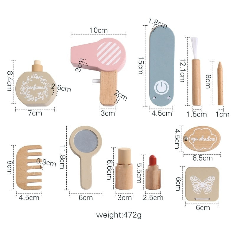 Children's Dressing Play House Fun Simulation Makeup Haircut Wooden Toys