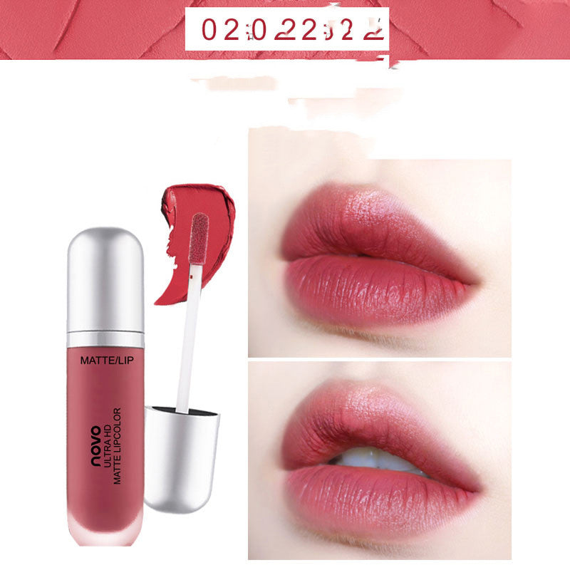 NOVO Crème Glacée Rouge à Lèvres Velours Mat Laque Liquide pour Étudiante