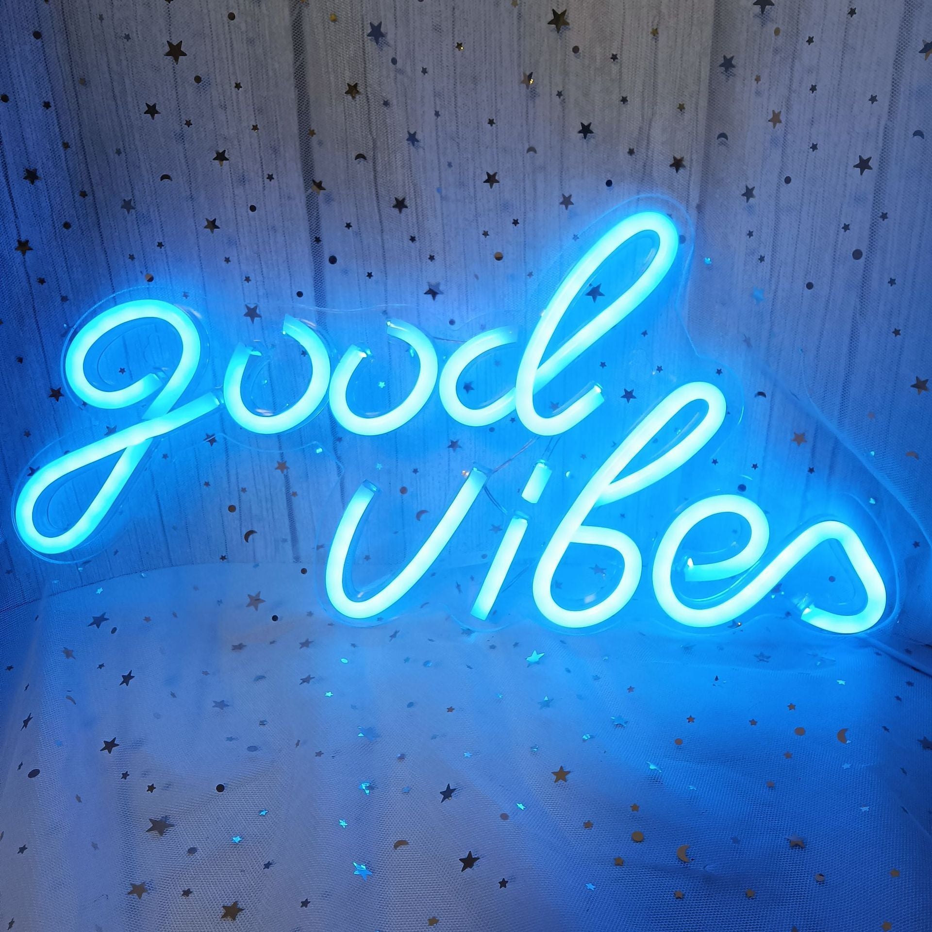 Néon décoratif panneau LED lettres anglaises Goodvibes