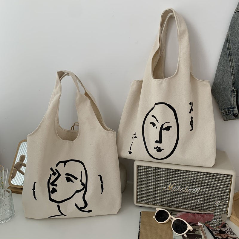 Sac à bandoulière, cartable grande capacité en toile