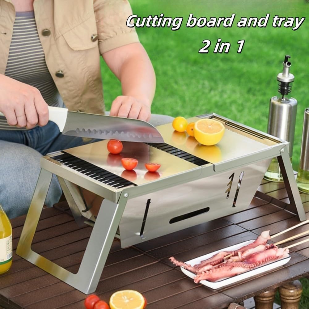 Small Portable Charcoal Grill That Can Be Folded