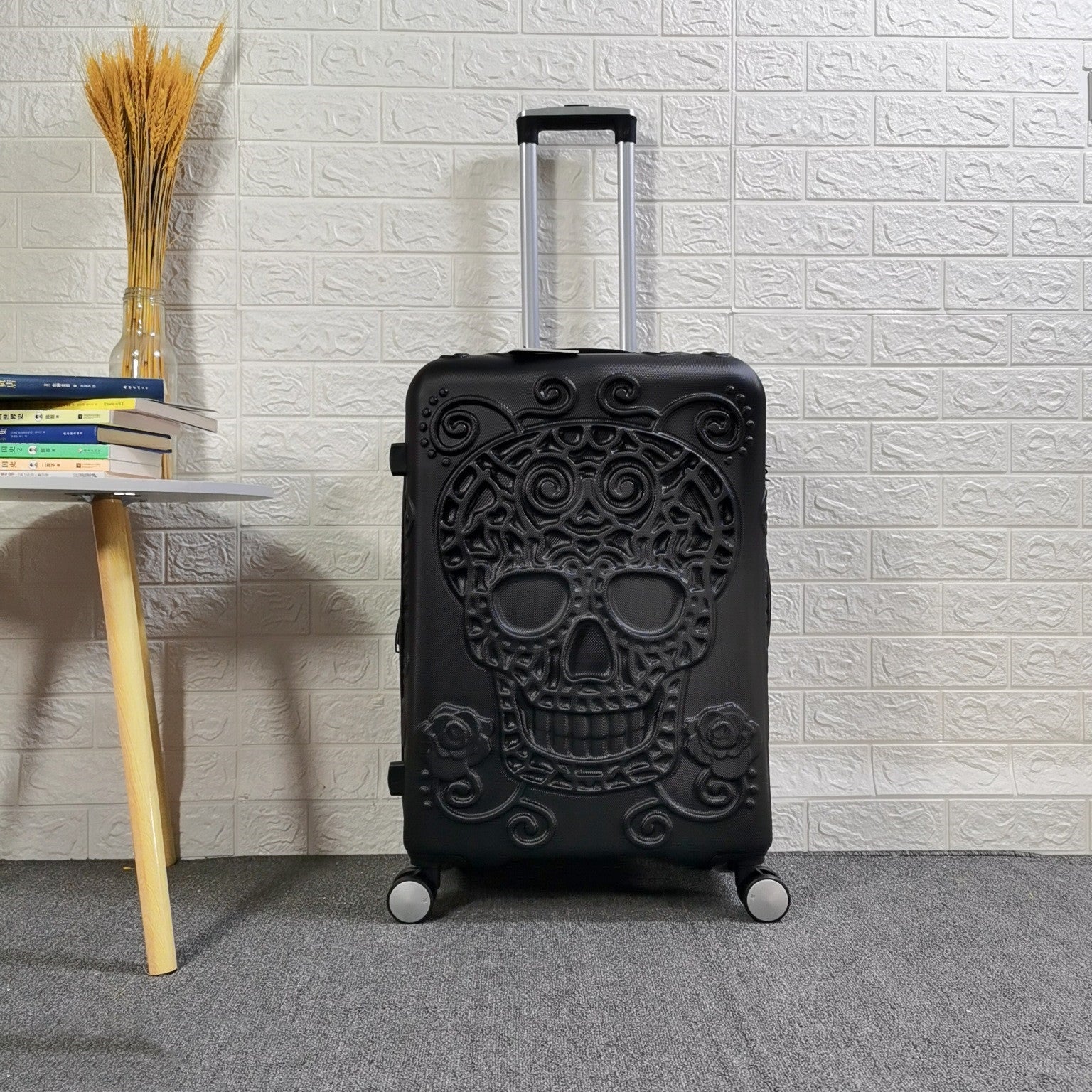Skull Scratch-resistant Frosted Trolley Case
