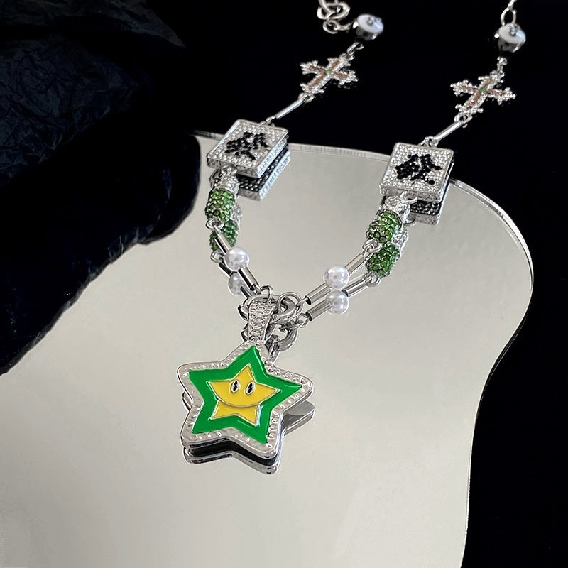 Hip Hop Couple Lucky Star Fortune Necklace