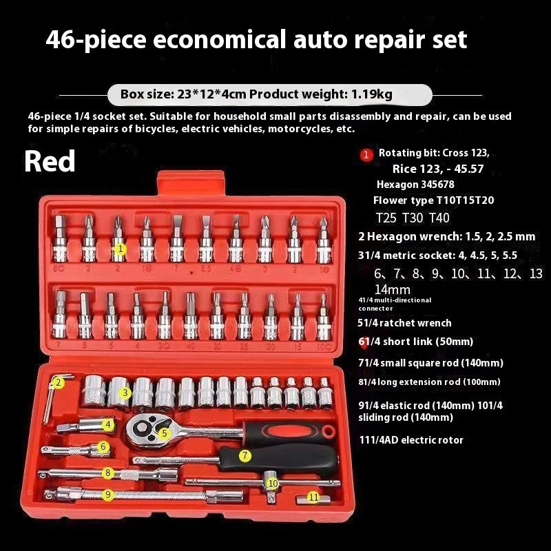 Jeu de clés à cliquet pour réparation d'outils ménagers