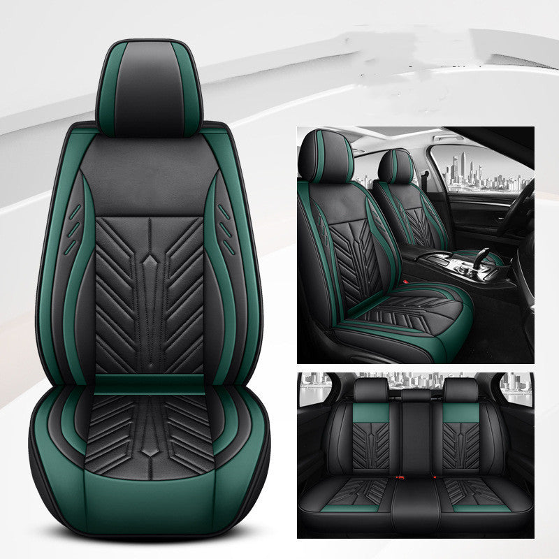 Coussin de siège de voiture tout compris, résistant à l'usure, entièrement en cuir, avec surpiqûres contrastées