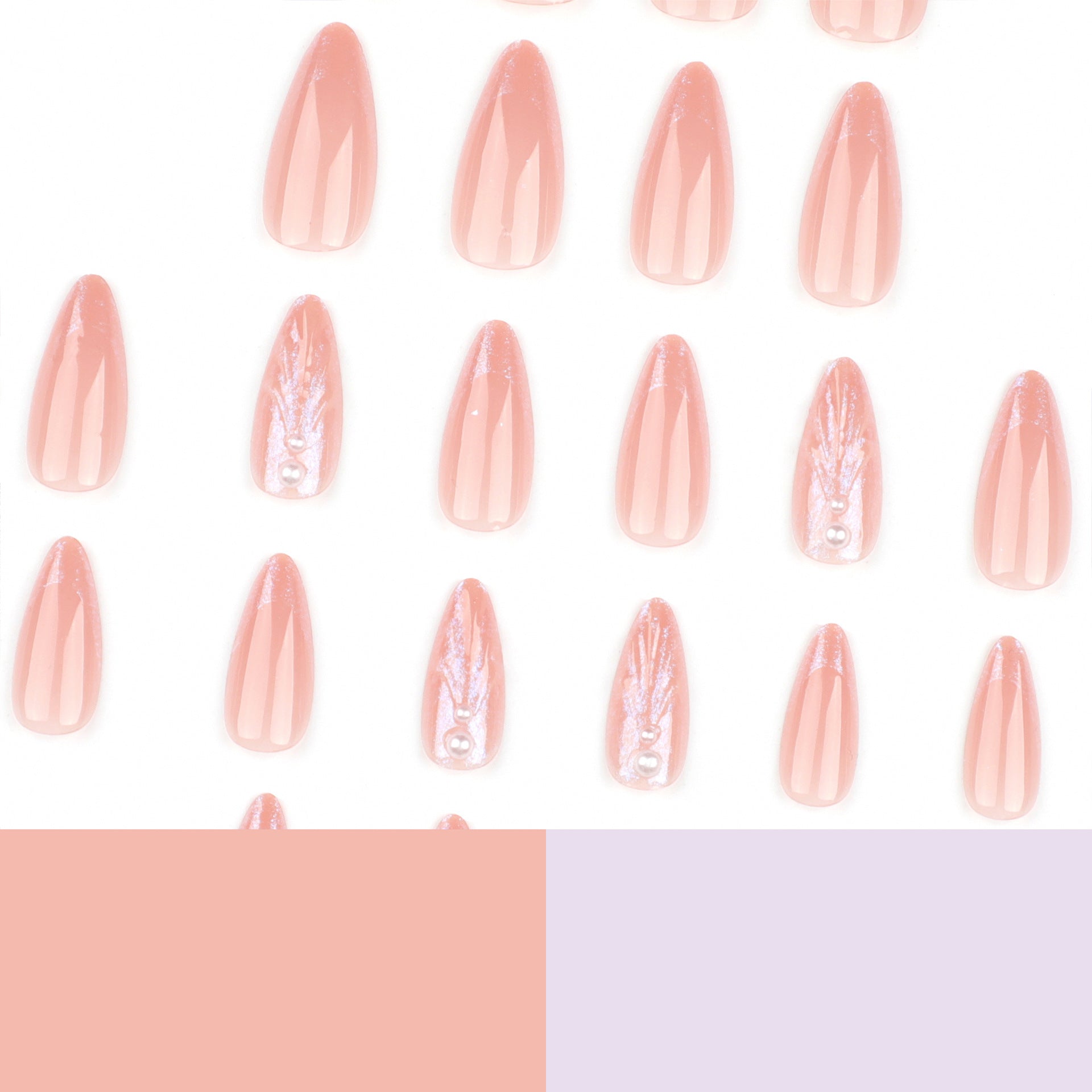 Nude Almond-shaped Three-dimensional Shell Wear Nail Polish