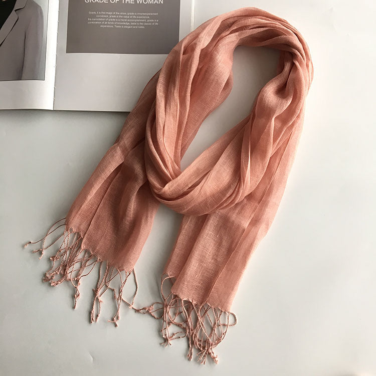 Thin Linen Candy Color Scarf Travel Holiday Sunscreen Shawl