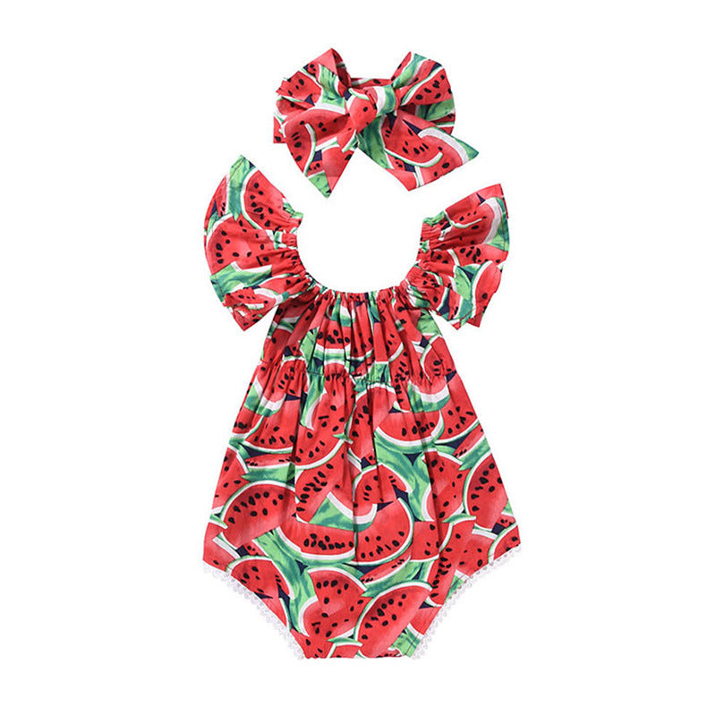Baby Clothing Triangular One-piece Children's Clothing Fruit Pattern Climbing Suit