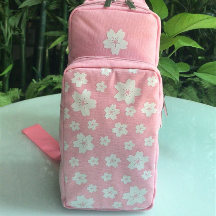 Portable Sakura Print Storage Shoulder Bag