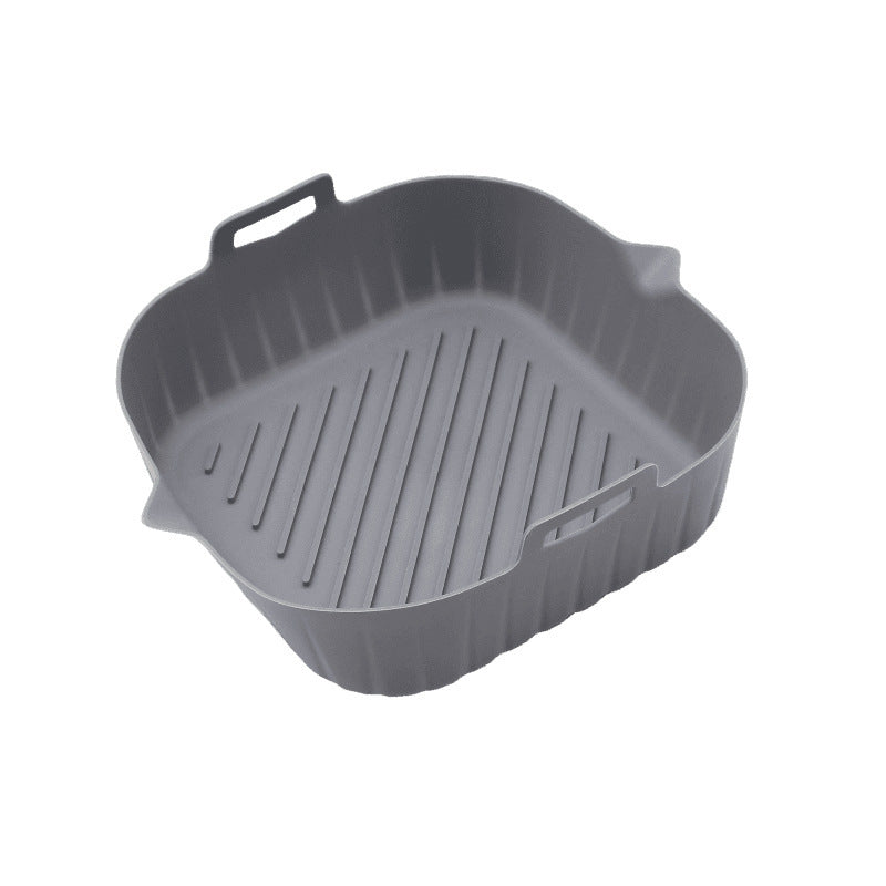 Bandeja de silicona para freidora de aire redonda y gruesa, plegable