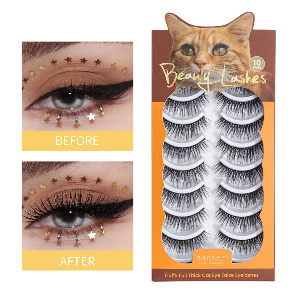 Fournitures de Beauté 10 Paires de Faux Cils Naturels en Boîte