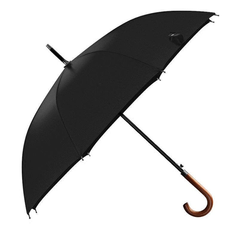 British Retro Business Umbrella Wooden Handle Straight Automatic Umbrella