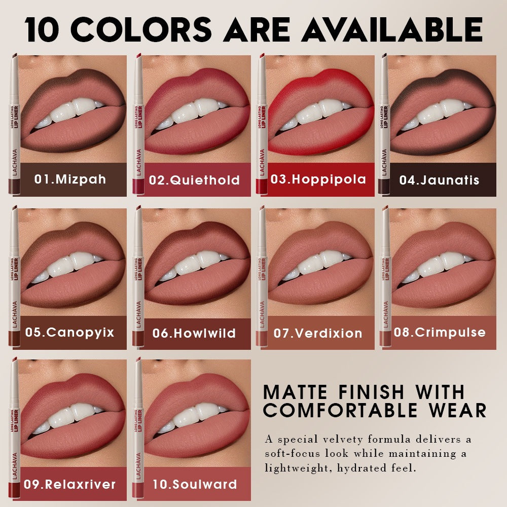 10 Color Long Lasting Color Lipstick Lip Liner Suit