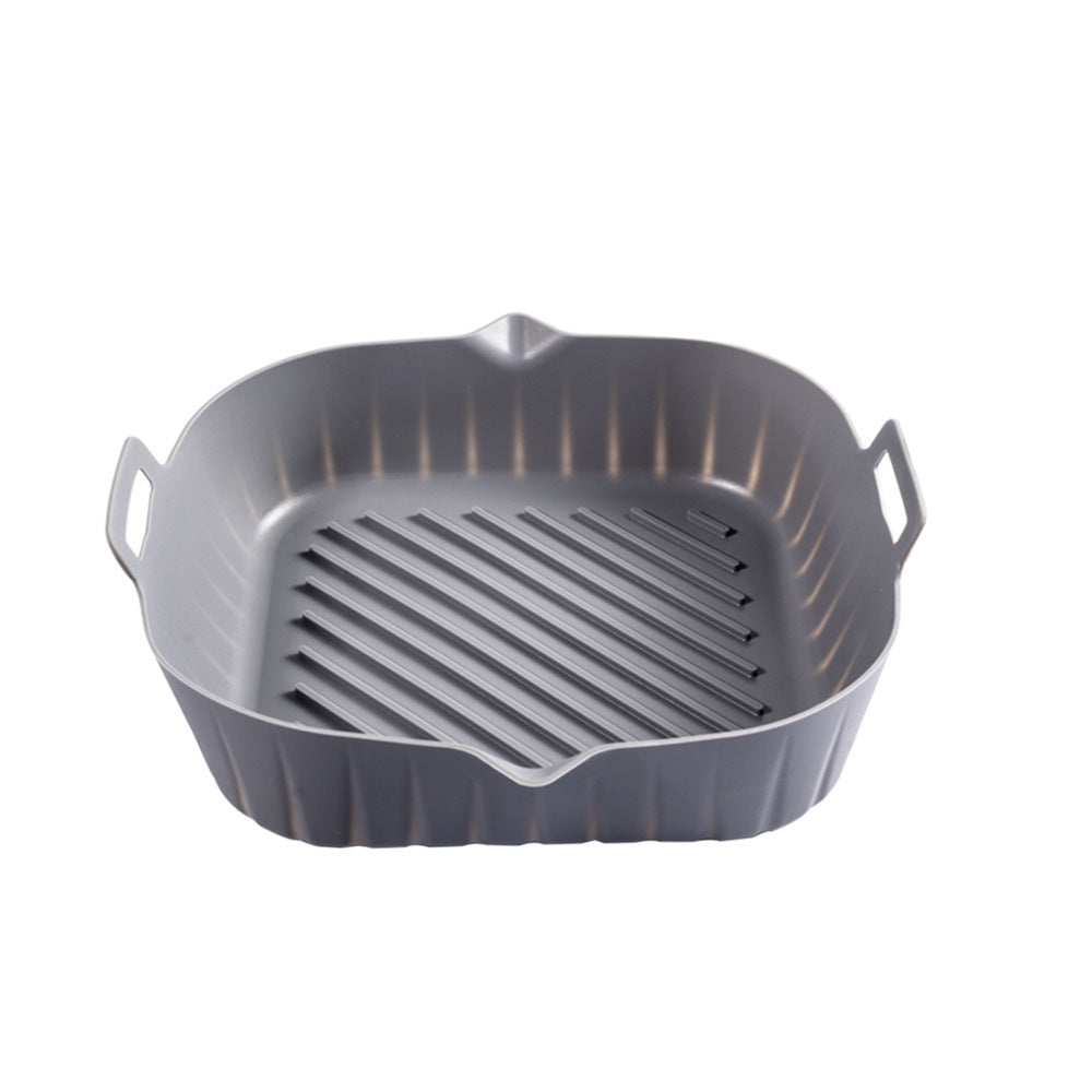 Bandeja de silicona para freidora de aire redonda y gruesa, plegable
