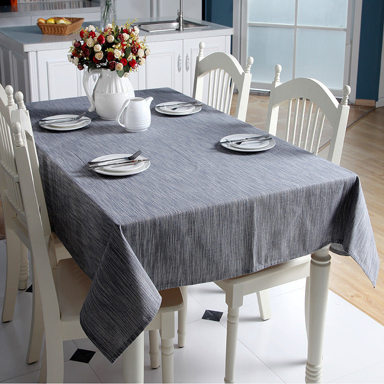 Nappe simple en coton et lin teint en fil