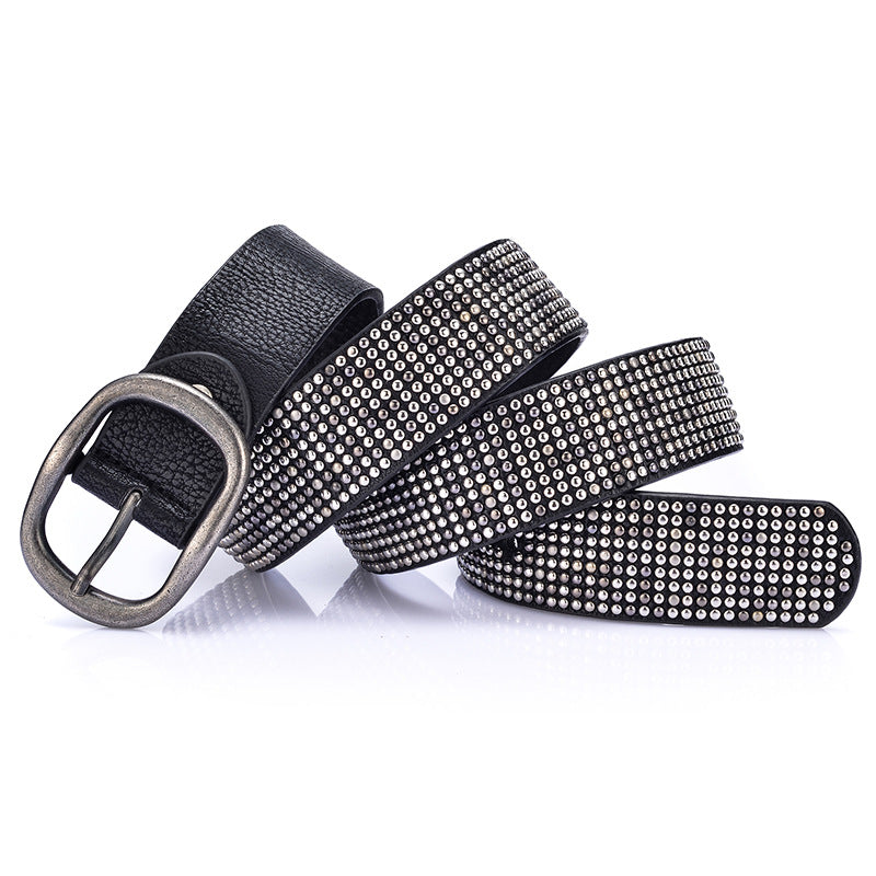 Rivet Decorated Ladies Fashion Cool Style Wide Belt