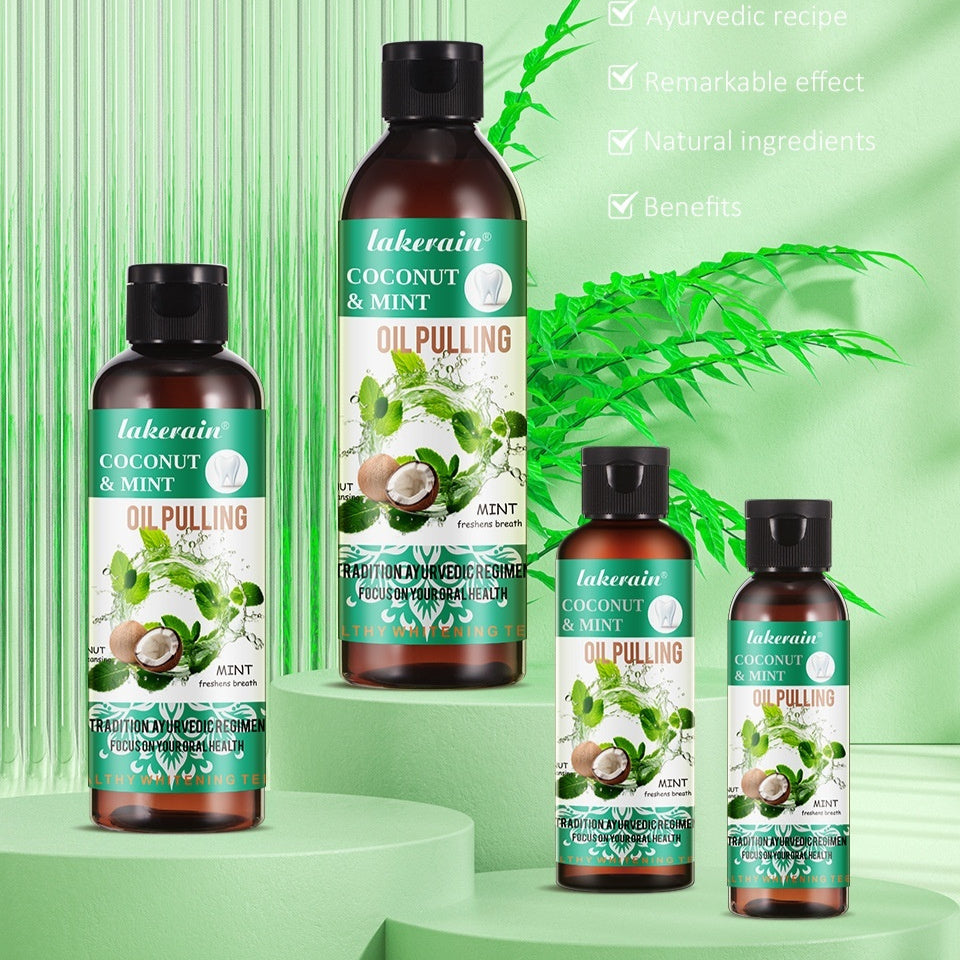 Bain de bouche à l'huile de coco pour une haleine fraîche et des soins buccodentaires