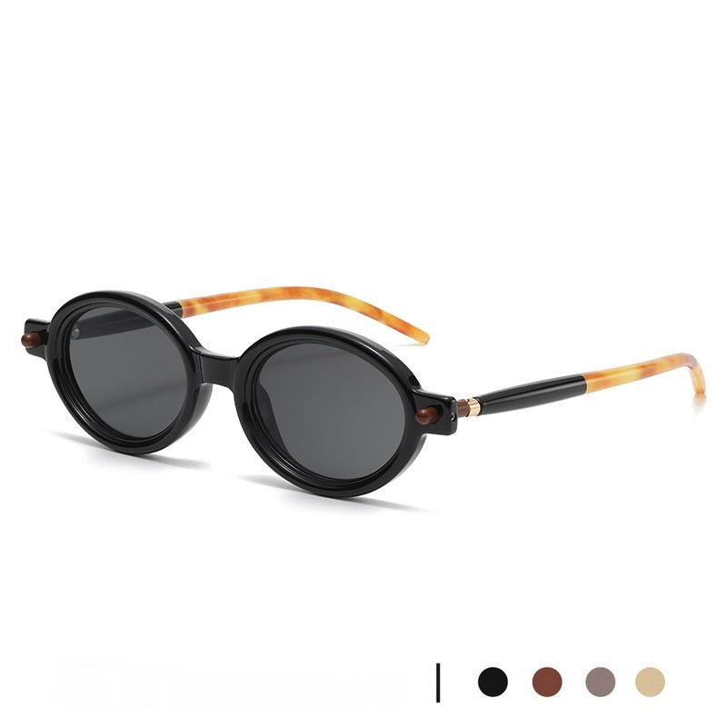 Lunettes de soleil ovales rétro artistiques charmantes modernes anti-lumière bleue