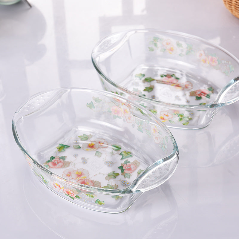 Household High Borosilicate Baking Tray Glass Steaming And Grilled Fish