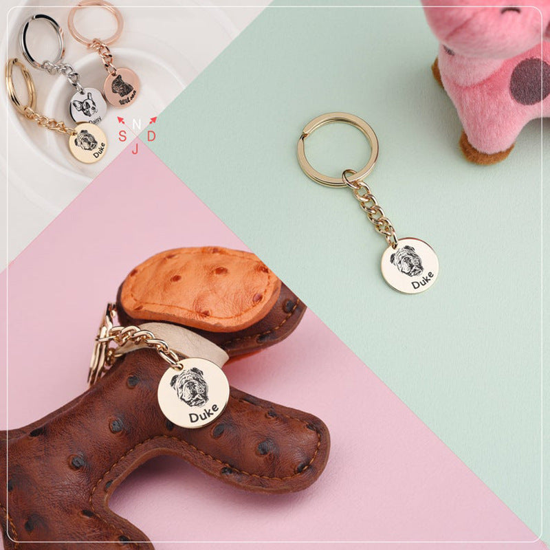 Ins Pet Cat And Dog Photo Diy Keychain