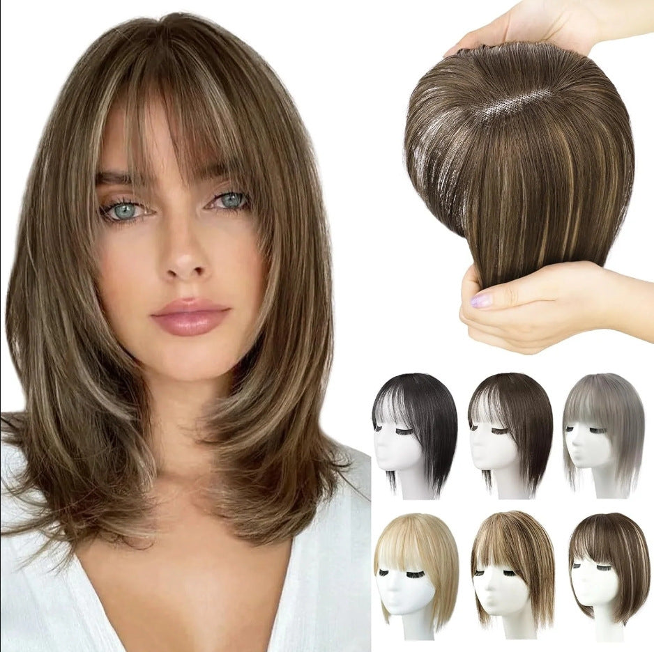 Perruque naturelle légère respirante pour femme Couvre les cheveux gris invisibles