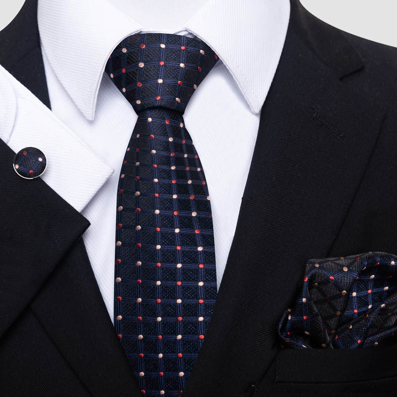Ensemble cravate, pochette et boutons de manchette élégant pour hommes