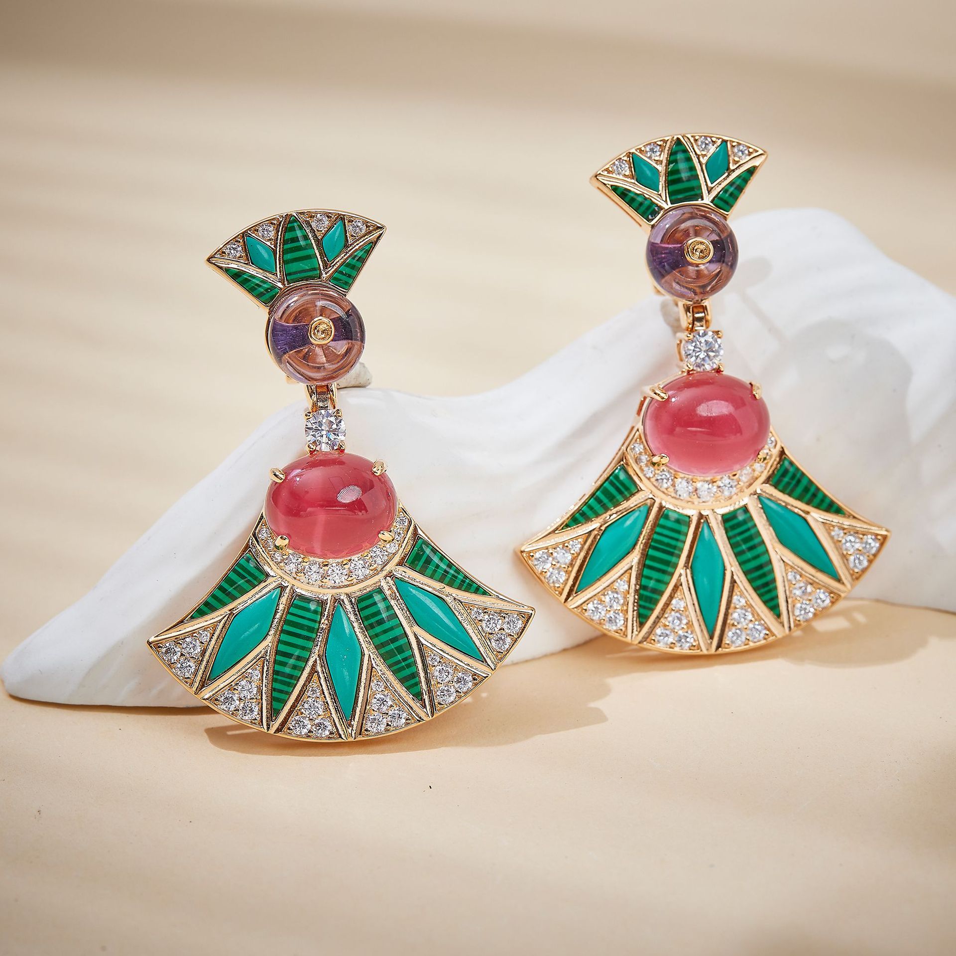 Women's Fan-shaped Necklace Earring Set