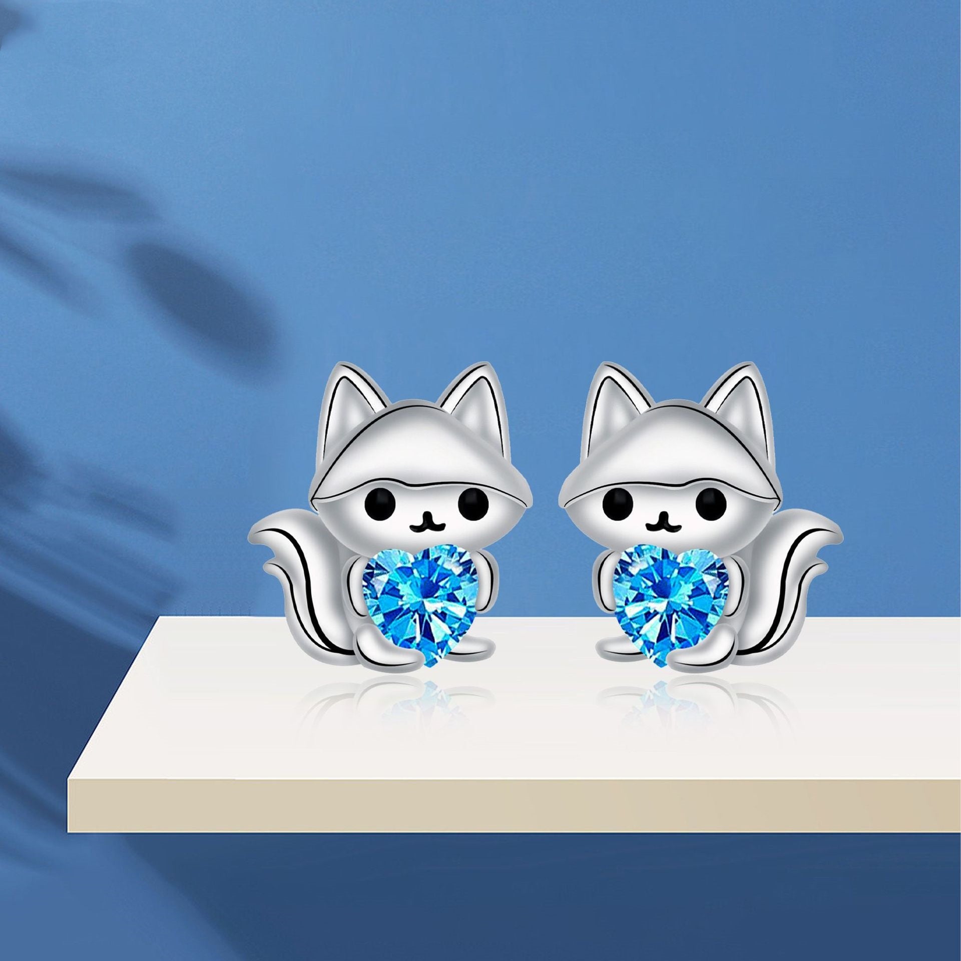 Cute Design Squirrel Inlaid Stud Earrings
