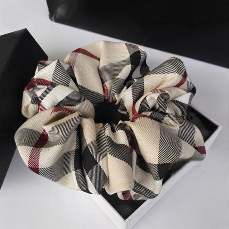 Bandeau épais en tissu écossais pour chignon, corde à cheveux, coiffe