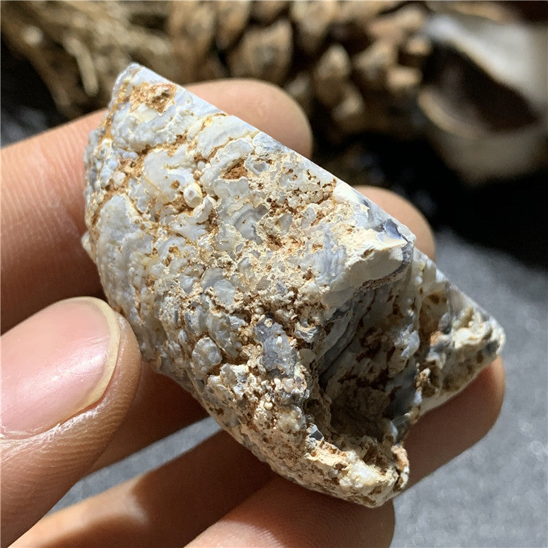 Natural Agate Crystal Cave Cornucopia Raw Stone Ornament