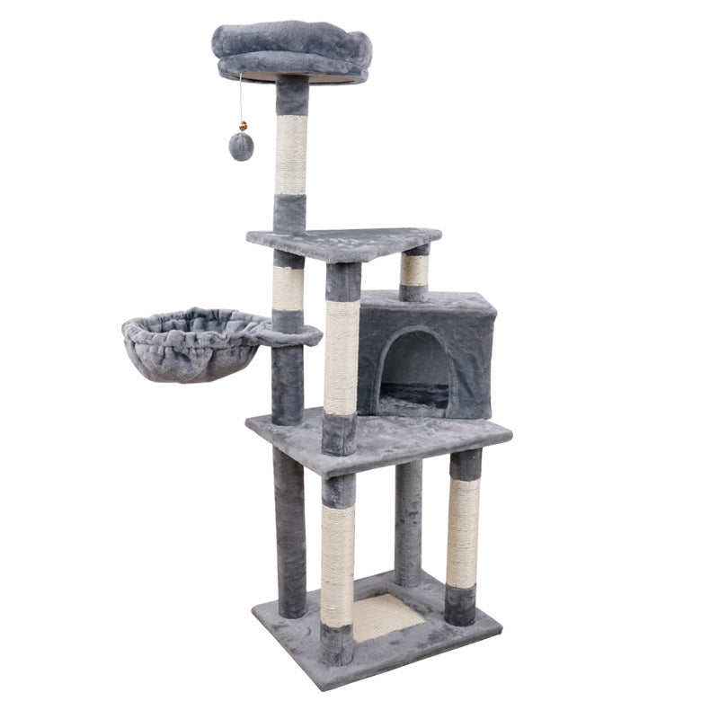 Jouet pour Chat en Bois à Plates-formes Multi-niveaux pour Sauter Chanfreiné