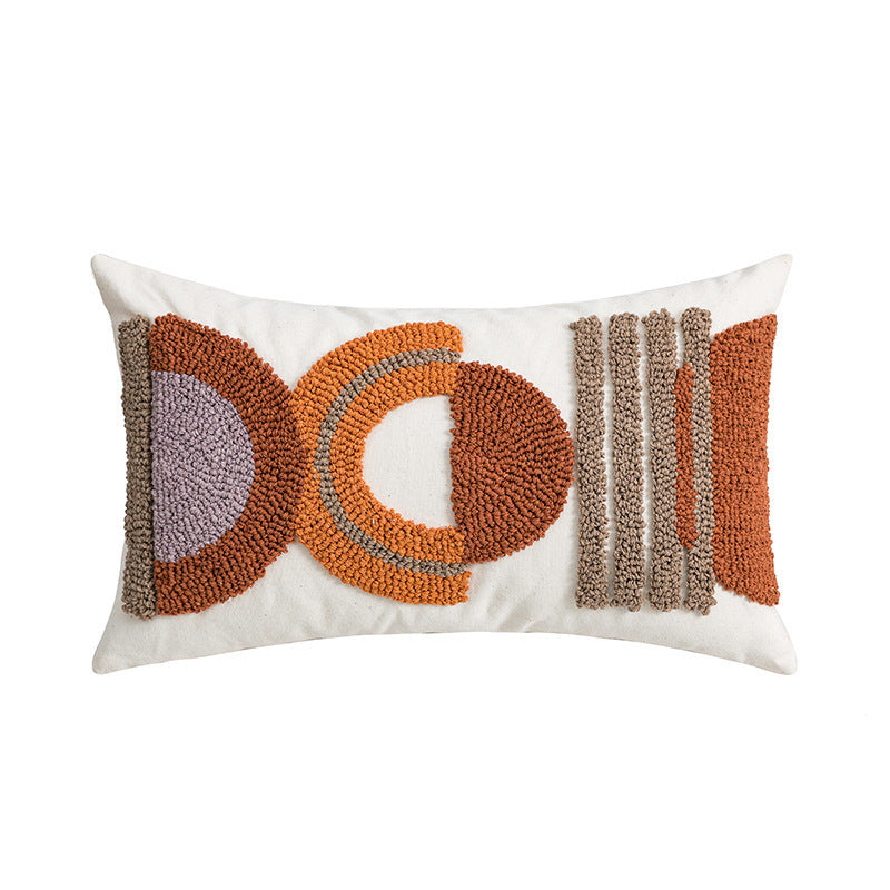 Oreiller touffeté en toile de coton avec boucles