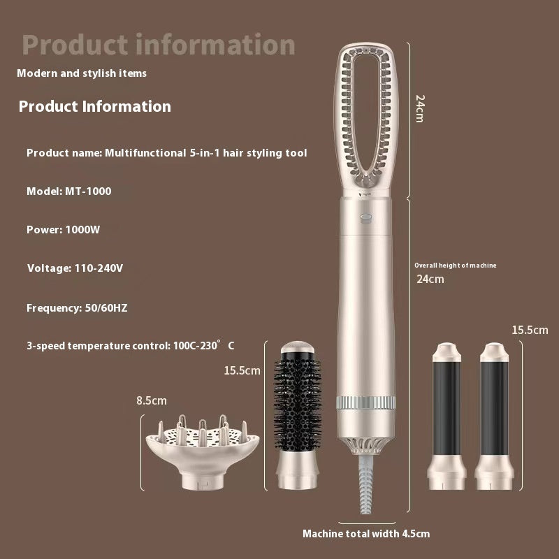 Peigne à air chaud cinq-en-un, fer à friser multifonctionnel, lisseur haute puissance