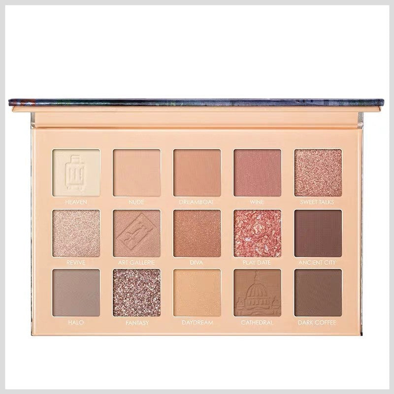 Palette de fards à paupières de voyage, couleur terre, usage quotidien