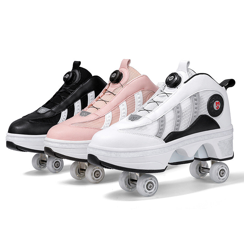 Heelys à double rangée de poulies et quatre roues pour la marche