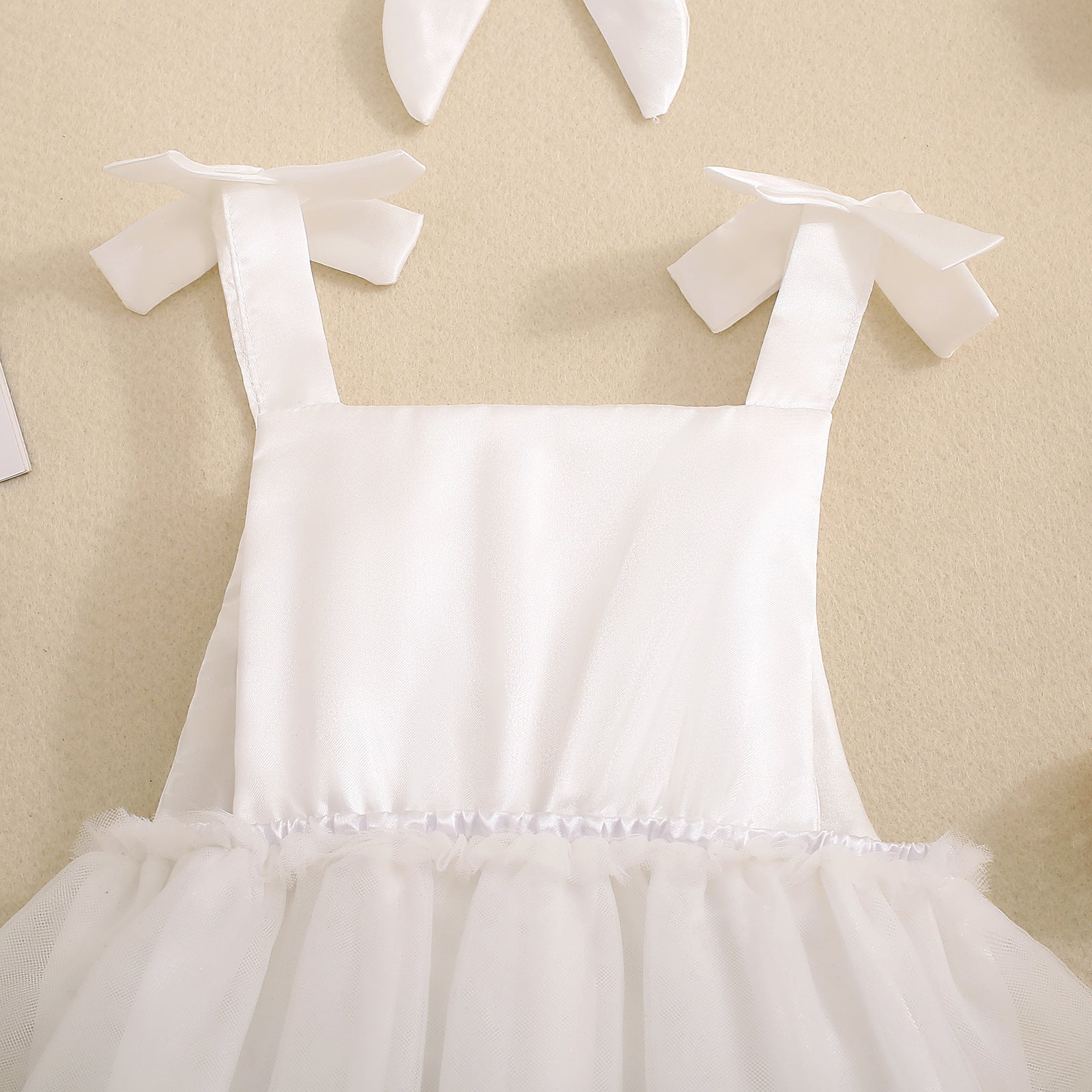 Baby Girl's Love Tulle Jumpsuit Headscarf Two-piece Set