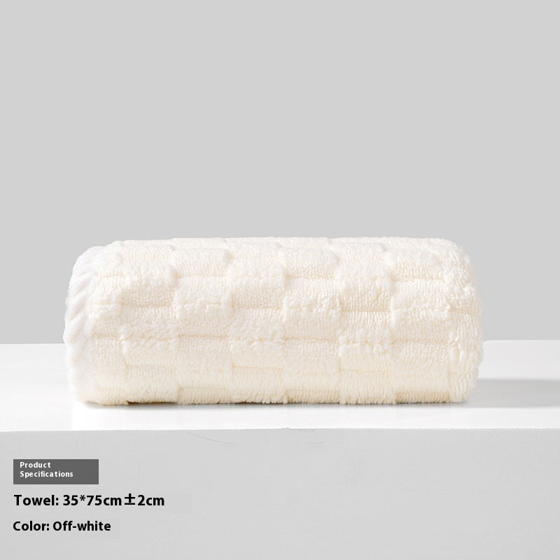 Cloud Lattice Coral Fleece Bath Towel Household