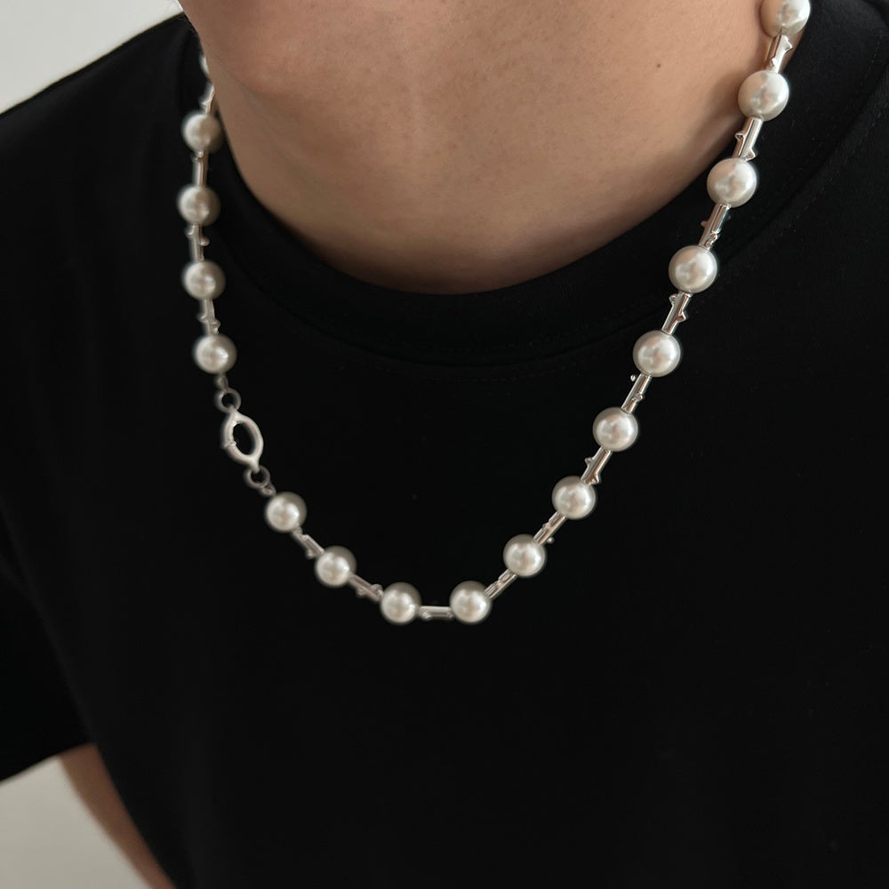 Hip Hop Personality Collar Chain Female Pearl Necklace