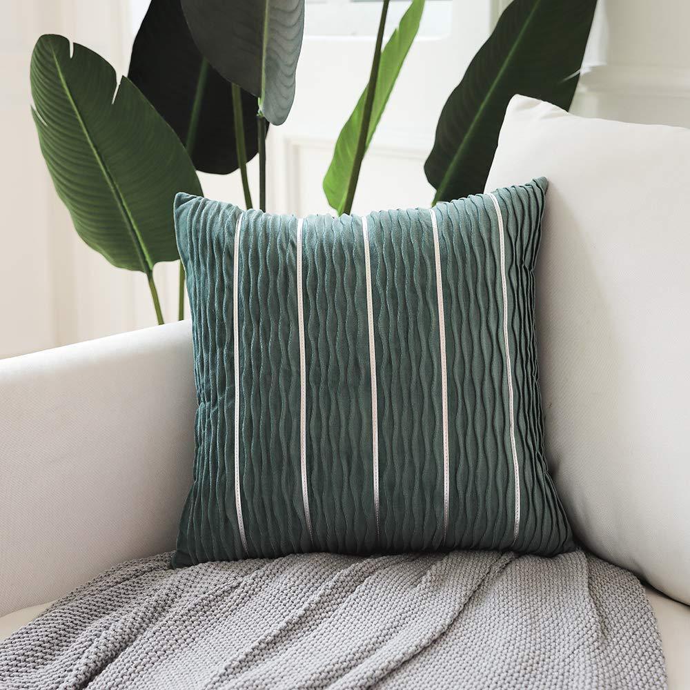 Housses de coussin à rayures en velours doux Housses de coussin Housses de coussin de canapé en flanelle de velours
