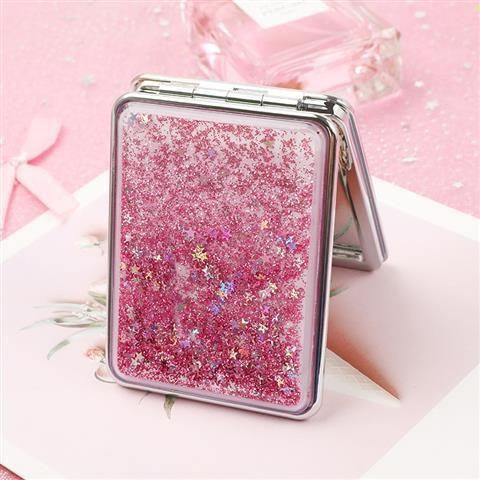 Cute Girly Heart Cartoon Double-sided Portable Makeup Mirror